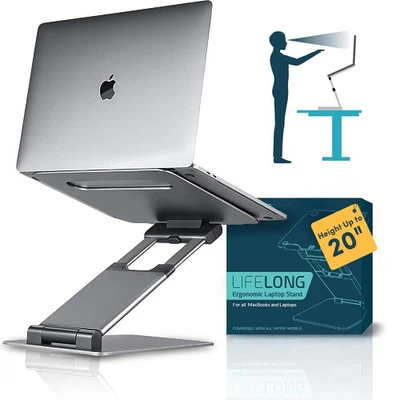 Lifelong Ergonomic Adjustable Laptop Stand for Desk - Height Up to 20" Portab... - Image 1 of 4