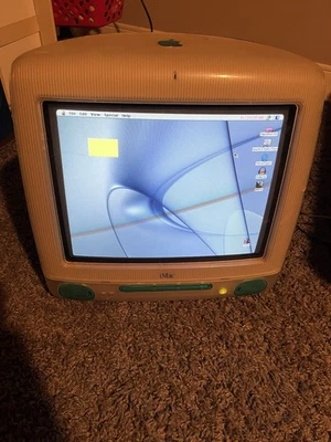 Working Apple iMac G3 Blue Teal Vintage Computer - Image 1 of 3