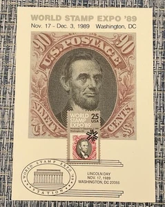 U.S. World Stamp Expo '89. 9 Card Set First Day Cancellations BELOW COST - Picture 1 of 5