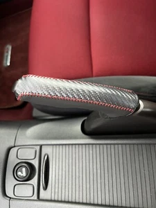 FAUX LEATHER HANDBRAKE COVER TO FIT HONDA CIVIC TYPE R CARBON STYLE - Bild 1 von 4