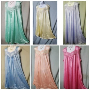 Woman Within Nightgown Pink Blue Green Purple Sleeveless M L 1X 2X 3X 4X 5X - Picture 1 of 8