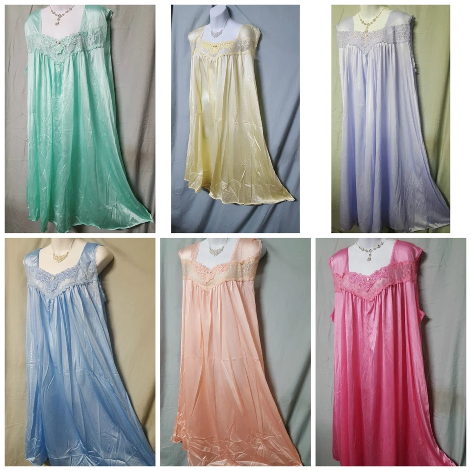 Woman Within Nightgown Pink Blue Green Purple Sleeveless  M L  1X  2X  3X 4X 5X  - Image 1 of 4