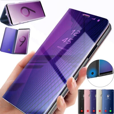 For Galaxy S24 S23 Ultra S22 S21 S20 Note20 S10 S9 S-View Mirror Flip Stand Case - Image 1 of 4