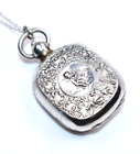 Cherub*Coin Locket Necklace Fabulous Antique*Sterling Dbl Sided