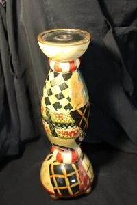 Bombay Company Candlestick Holder, Wooden, hand-painted, 13” tall. Qty :1 - Picture 1 of 3