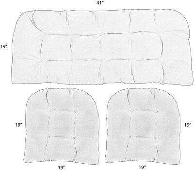 Conjunto de almofadas e cadeira de vime para área externa 3 peças ~ listras pretas e brancas - Imagem 1 de 4