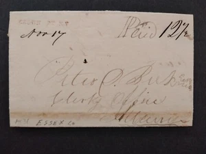 New York: Crown Point 1831 Stampless Cover, Red Straight Line Cancel to Albany - Picture 1 of 5