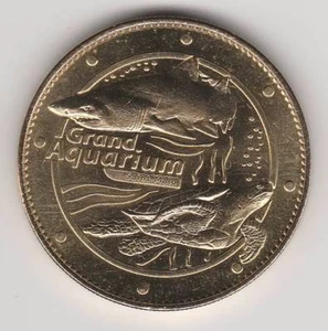 2011 COIN MEDAILLE SOUVENIR A-B - 35 400 AQUARIUM REQUIN SHARK TORTUE SEA TURTLE - Picture 1 of 2
