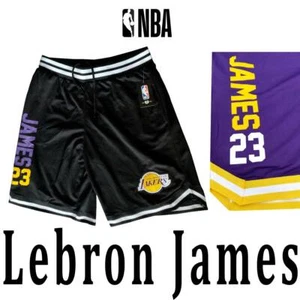HERREN LEBRON "James 23" Los Angeles Lakers Shorts schwarz lila gelb M L XL 2XL - Bild 1 von 28