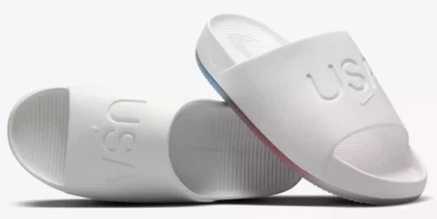 NIKE MENS USA NIKE  CALM SLIDE OLY SLIP ON SANDALS #FV5601 100 - Image 1 of 4