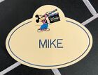 VINTAGE CAST MEMBER NAME BADGE TAG *MIKE* DISNEY STORE CREW 100% AUTHENTIC!