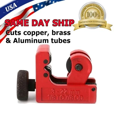 Mini Pipe Tubing Cutter 1/8" to 5/8" OD Copper Brass Aluminum Cutting HVAC Plumb