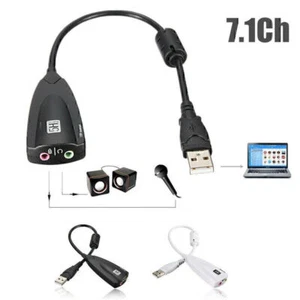 USB External Sound Card Virtual 7.1 Surround Mic Audio Adapter Cable Adaptor - Picture 1 of 9