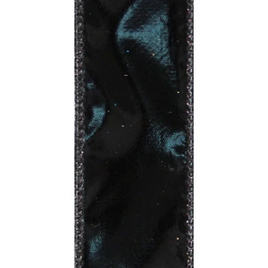5 Yds. BLACK PATINA WIRE EDGE RIBBON 1 1/2" Wide - Picture 1 of 1