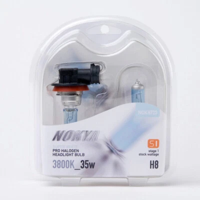 Nokya Super White H8 Pro Halogen Headlight Bulbs Twin Pack 3800K 35w DOT - Image 1 of 2