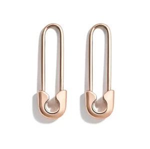 Rose Gold - Safety Pin Earrings for Women Paper Clip Earrings, Woman's Fashion - Picture 1 of 1