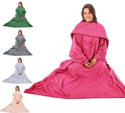 OLIVIA ROCCO TV Blanket with Sleeves and Pocket, Super Soft Warm Cosy Fleece Wearable Blanket