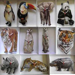 WORLD WILDLIFE WALL CLOCK,TIGER, MEERKAT ETC.NEW.12 DESIGNS TO CHOOSE FROM. - Picture 1 of 14
