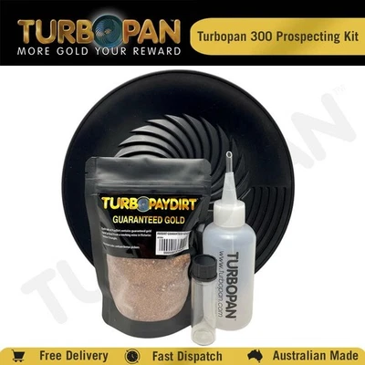 TURBOPAN PAYDIRT 300 PROSPECTING KIT GUARANTEED GOLD (GREEN OR BLACK PAN) - image 1 of 4