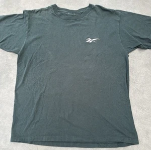 Vintage Reebok Short Sleeve T-Shirt Mens Large Embroidered Logo Green Made USA - Picture 1 of 5