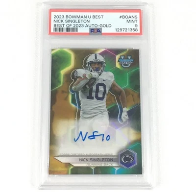 Bowman U Best Nick Singleton NS 2023 Best of 2023 refractor automático de oro 7/50 PSA 9 Foto 1 de 4