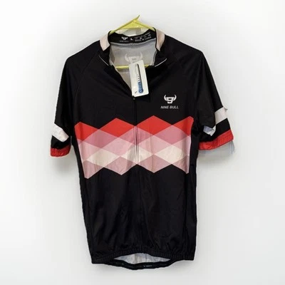 Camiseta deportiva de ciclismo Nine Bull COOLMAX forrada manga corta camisa de bicicleta negra roja blanca Foto 1 de 4