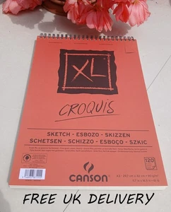 Canson XL Spiral Sketch Pad A3 90gsm 120 Sheets Drawing Art Student pad paper - Picture 1 of 5