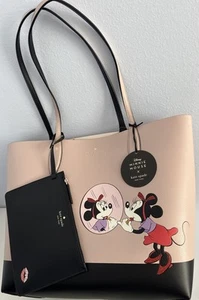 Kate Spade Minnie Mouse Disney Tote Bag & Black Wristlet Set NWT - Picture 1 of 10