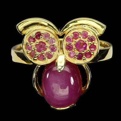 925 Sterling Silver Ring Oval Ruby 10x7mm Natural Gemstone Jewelry Size 8 - Image 1 of 4