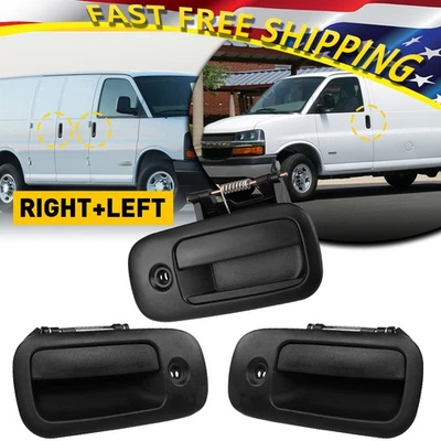 Juego de 3 manijas de puerta exteriores para Chevrolet Express GMC 1500 Savana 3500 2500 Foto 1 de 4