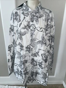 New Vintage Avirex Men’s Button Down Shirt Top Sz 3XL Dragons Birds - Picture 1 of 4