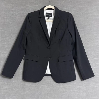 Blazer Banana Republic para mujer 4 Petite negro largo magro lana oficina carrera chaqueta Foto 1 de 4