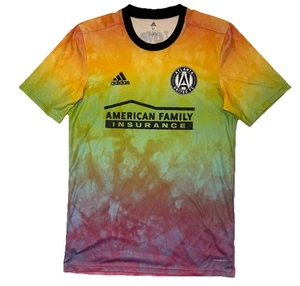 Adidas Atlanta United PRIDE maglia pre-partita taglia M "Love Unites" tinta unita arcobaleno - Foto 1 di 7