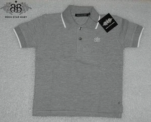 # RSB ROCK STAR BABY SCHÖNES KURZARM POLO T-SHIRT GRAU 2-4 JAHRE 06-23 /B39 OT2 - Picture 1 of 1