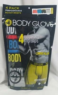 Body Glove 4 Performance Boxer Briefs SMALL Red Blue Black Gray Stretch, Wicking - Image 1 of 4