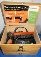 Vintage Ronson Roto-Shine Magnetic Electric Shoe Polisher Lots Accessories NICE!