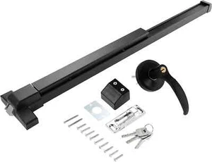 Push Bar Panic Exit Device with Lever for 41”-53” Wood/Metal Doors, Black 🚪 - Picture 1 of 8