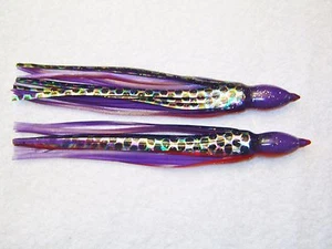 7 1/2" 2 pack Octopus Squid Saltwater Trolling Lure UV Replacement Skirt 1143 - Picture 1 of 3