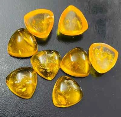 Baltic Amber Trillion Shape Cabochon Healing Gemstones For Jewelry Making - Image 1 of 4
