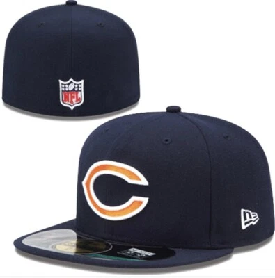 CHICAGO BEARS "C" NEW ERA HAT 59FIFTY ON-FIELD NFL FOOTBALL FITTED CAP H6 - Image 1 of 4