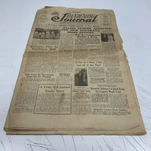 ORIGINAL Newspaper Dandenong Journal 1954 Junk Journal Cafe Art Prop Art - Picture 1 of 7