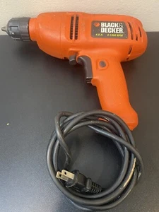 BLACK & DECKER 3/8 Taladro con Cable Velocidad Reversible DR200 Tipo 4/4.5 Amp PROBADO - Imagen 1 de 4