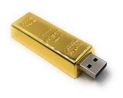 ONLINEWORLD2013 Lingotto Oro Pregiato in Metallo Funny Chiavetta USB capacità div