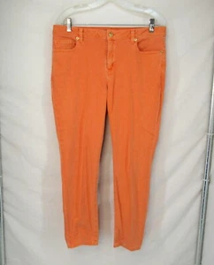 Michael Kors Izzy Cropped Skinny Women's Orange Tapered Leg Mid Rise Jeans Sz 10 - Picture 1 of 9