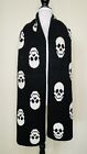 Torrid Blanket Scarf Wrap Oversized Skull Halloween Black White 76" x 14"