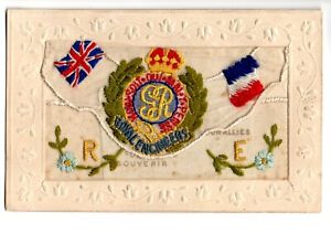 Military WW1. R.E. Royal Engineers. Embroidered Silk. Patriotic. Flags.