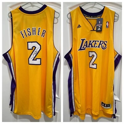 Derek Fisher Signed Lakers Swingman Jersey (Photo Proof) 🏆🏆🏆🏆🏆 - Image 1 of 4