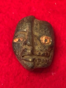 Colgante Precolombino Azteca Inca, Maya, Piedra Tallada "Dualidad Vida/Muerte" - Imagen 1 de 9