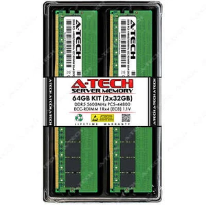 64GB 2x32GB PC5-5600 EC8 RDIMM Supermicro 112H-TN 212B-FN4TP 222HA-TN Memory RAM - Picture 1 of 6