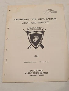 Marine Corps School 1966 B 9901 Handout Amphibious Ships Landing Craft Vehicles - Picture 1 of 4